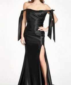 Elizabeth K GL3059 - Ruche Satin Mermaid Prom Dress