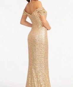 Elizabeth K GL3064 - Off Shoulder Sleeve Mermaid Dress