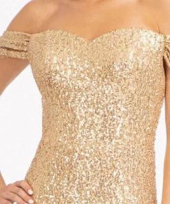 Elizabeth K GL3064 - Off Shoulder Sleeve Mermaid Dress