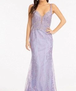 Elizabeth K GL3069 - Sleeveless Embellished Evening Gown