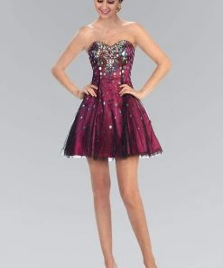Elizabeth K - GS1023 Sequined Sweetheart Tulle A-Line Dress