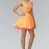 Elizabeth K - GS1108 Bejeweled Sweetheart Neck Tulle Short Dress