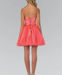 Elizabeth K - GS1345 Jeweled Strapless Lace-up Back Cocktail Dress 11 Elizabeth K - GS1345 Jeweled Strapless Lace-up Back Cocktail Dress