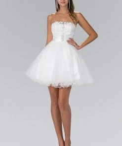 Elizabeth K - GS1345 Jeweled Strapless Lace-up Back Cocktail Dress 15 Elizabeth K - GS1345 Jeweled Strapless Lace-up Back Cocktail Dress