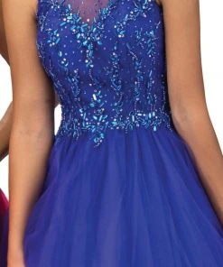 Elizabeth K - GS1405 Beaded Jewel Cocktail Dress