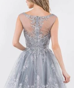 Elizabeth K - GS1964 Cap Sleeve Glitter Illusion Dress 12 Elizabeth K - GS1964 Cap Sleeve Glitter Illusion Dress