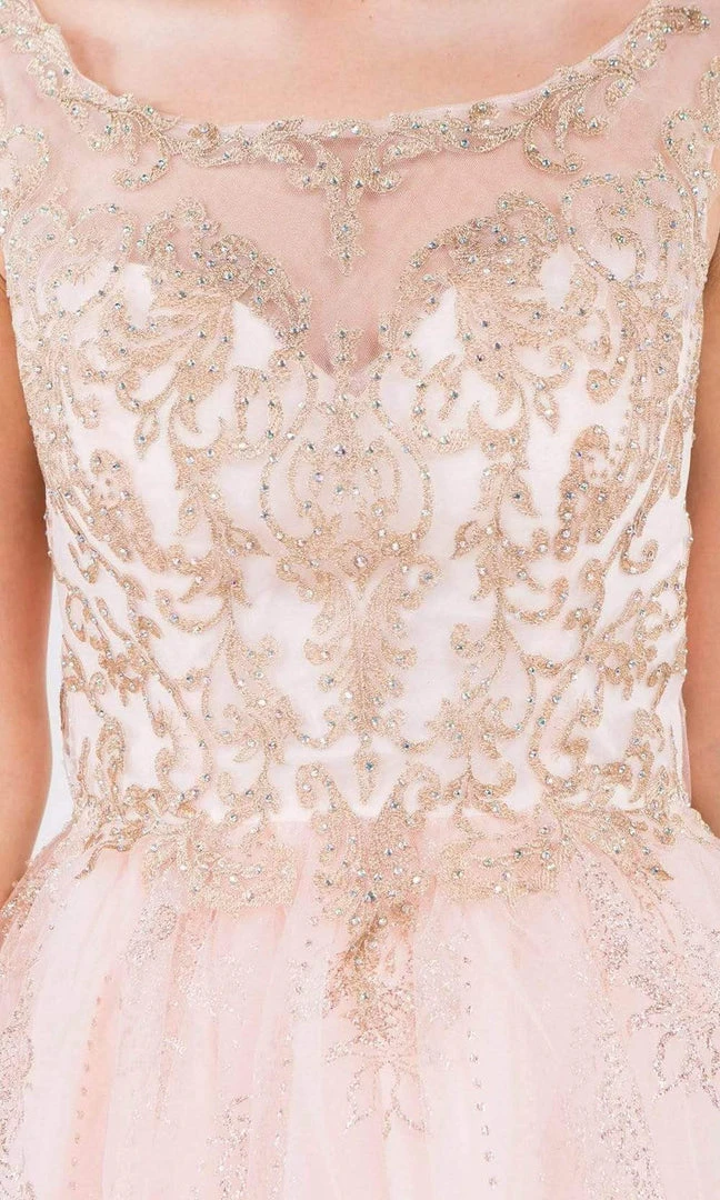 Elizabeth K - GS1964 Cap Sleeve Glitter Illusion Dress 9 Elizabeth K - GS1964 Cap Sleeve Glitter Illusion Dress