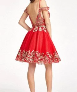 Elizabeth K GS1997 - Glitter V-Neck Cocktail Dress 23 Elizabeth K GS1997 - Glitter V-Neck Cocktail Dress