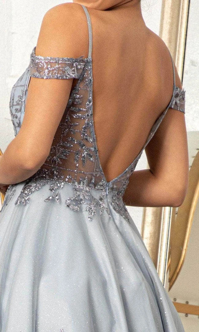 Elizabeth K GS1997 - Glitter V-Neck Cocktail Dress 18 Elizabeth K GS1997 - Glitter V-Neck Cocktail Dress