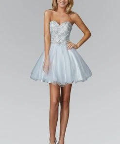 Elizabeth K - GS2031 Bejeweled Sweetheart Tulle Dress