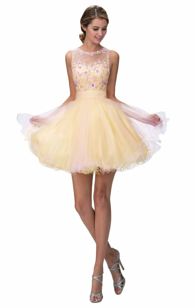 Elizabeth K - GS2124 Sleeveless Floral Cocktail Dress 3 Elizabeth K - GS2124 Sleeveless Floral Cocktail Dress