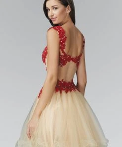 Elizabeth K - GS2133 Floral Lace Embellished Sweetheart Dress 5 Elizabeth K - GS2133 Floral Lace Embellished Sweetheart Dress