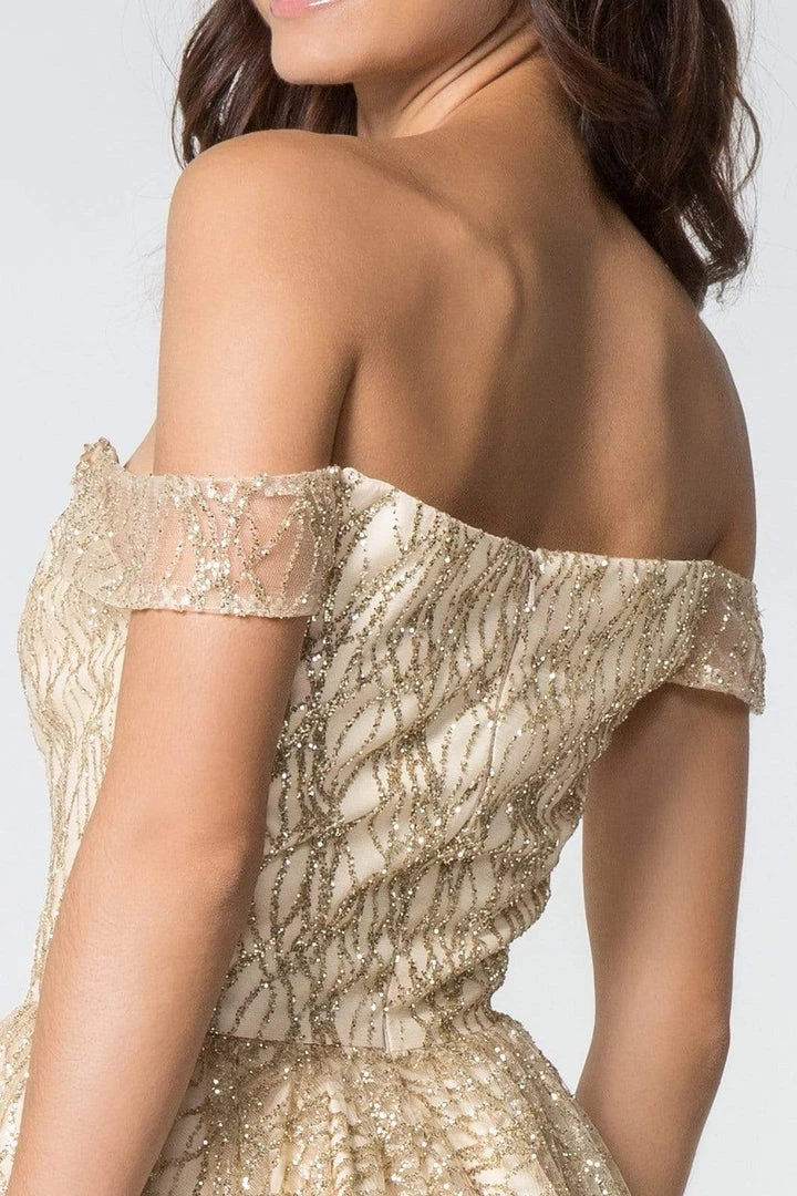 Elizabeth K - GS2834 Beaded Off-Shoulder A-Line Cocktail Dress 6 Elizabeth K - GS2834 Beaded Off-Shoulder A-Line Cocktail Dress