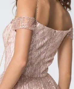 Elizabeth K - GS2834 Beaded Off-Shoulder A-Line Cocktail Dress 17 Elizabeth K - GS2834 Beaded Off-Shoulder A-Line Cocktail Dress