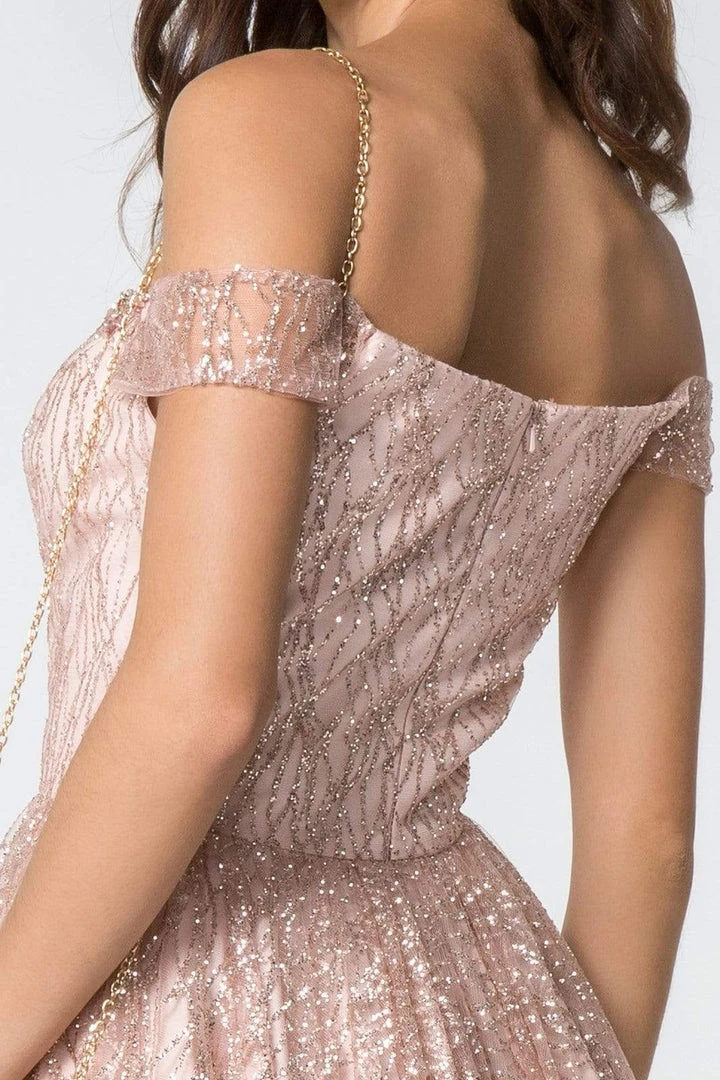 Elizabeth K - GS2834 Beaded Off-Shoulder A-Line Cocktail Dress 10 Elizabeth K - GS2834 Beaded Off-Shoulder A-Line Cocktail Dress