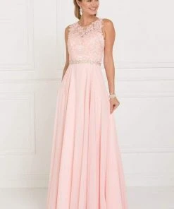 Elizabeth K - Illusion Jewel Embellished Lace A-Line Gown GL2417 7 Elizabeth K - Illusion Jewel Embellished Lace A-Line Gown GL2417