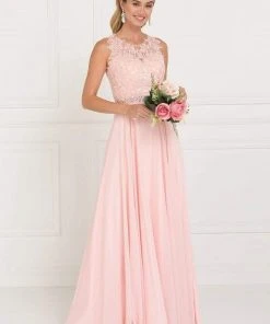 Elizabeth K - Illusion Jewel Embellished Lace A-Line Gown GL2417 6 Elizabeth K - Illusion Jewel Embellished Lace A-Line Gown GL2417