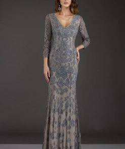 Feriani Couture - 18004 Embellished V-neck Sheath Dress