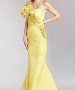 Feriani Couture 18152 - Ruffled One-Shoulder Mermaid Gown