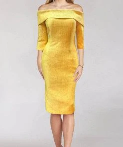 Feriani Couture 18155 - Off-Shoulder Midi Dress