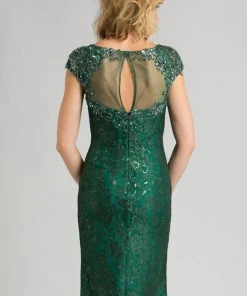 Feriani Couture - 18389S Beaded Floral Sheath Dress
