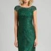 Feriani Couture 18389S Capsleeve Beaded Lace Sheath Dress