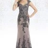 Feriani Couture - 18456 Floral Embellished Long Dress