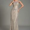 Feriani Couture - 18484 Crystal Embellished Floral Long Dress