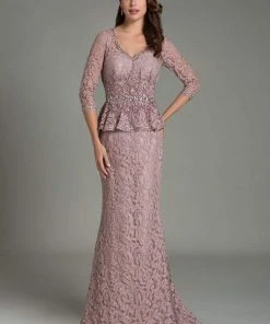 Feriani Couture - 18512 Peplum Lace Evening Gown