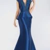 Feriani Couture - 18516 Embroidery Appliqued Sheer V Neck Mermaid Gown