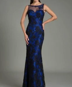 Feriani Couture - 18555 Embellished Illusion Bateau Dress