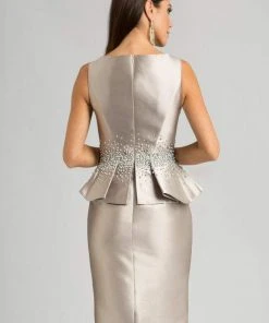 Feriani Couture - 18559 Pearls And Peplum Cocktail Dress