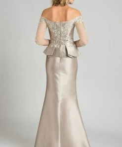 Feriani Couture - 18574 Beaded Off-Shoulder Trumpet Dress