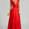 Feriani Couture - 18579 Ruffled Deep V-Neck A-Line Gown