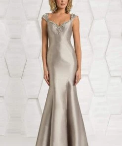 Feriani Couture - 18609 Beaded Cap Sleeve Mermaid Dress