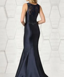 Feriani Couture - 18611 Embellished V-neck Mermaid Dress