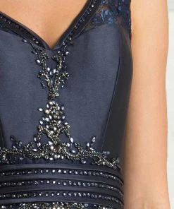 Feriani Couture - 18611 Embellished V-neck Mermaid Dress 9 Feriani Couture - 18611 Embellished V-neck Mermaid Dress