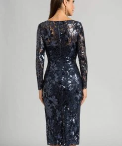 Feriani Couture - 18613 Embroidered Bateau Sheath Dress