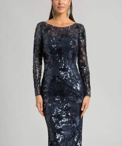 Feriani Couture - 18613 Embroidered Bateau Sheath Dress