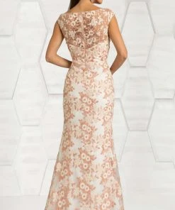 Feriani Couture - 18618 Sheer Floral Embellished Gown