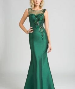 Feriani Couture - 18624 Beaded Illusion Bateau Sheath Dress