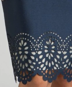 Feriani Couture - 18628 Two Tone Color V-neck Sheath Dress