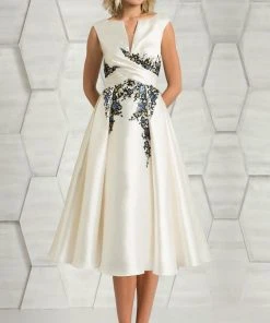 Feriani Couture - 18632 Floral Beaded A-line Dress