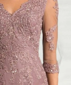 Feriani Couture - 18633 Lace V-neck Mermaid Dress