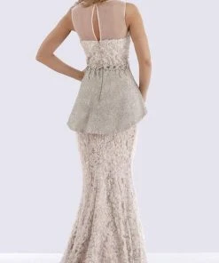 Feriani Couture - 18655 Embellished Illusion Bateau Peplum Dress