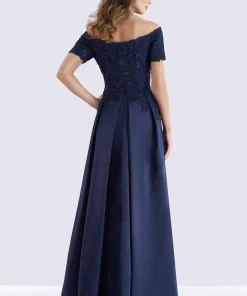 Feriani Couture - 18657 Beaded Off Shoulder Pleated Evening Gown
