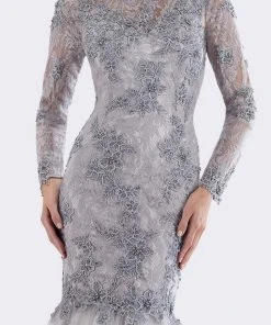 Feriani Couture - 18663 Mermaid Dress With Detachable Long Sleeves