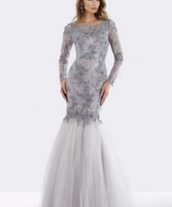 Feriani Couture - 18663 Mermaid Dress With Detachable Long Sleeves