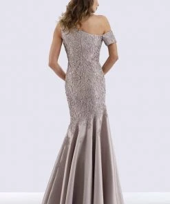 Feriani Couture - 18680 Embroidered Asymmetrical Fitted Mermaid Gown