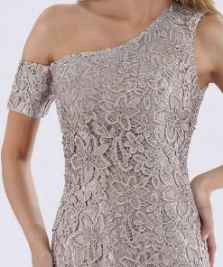 Feriani Couture - 18680 Embroidered Asymmetrical Fitted Mermaid Gown